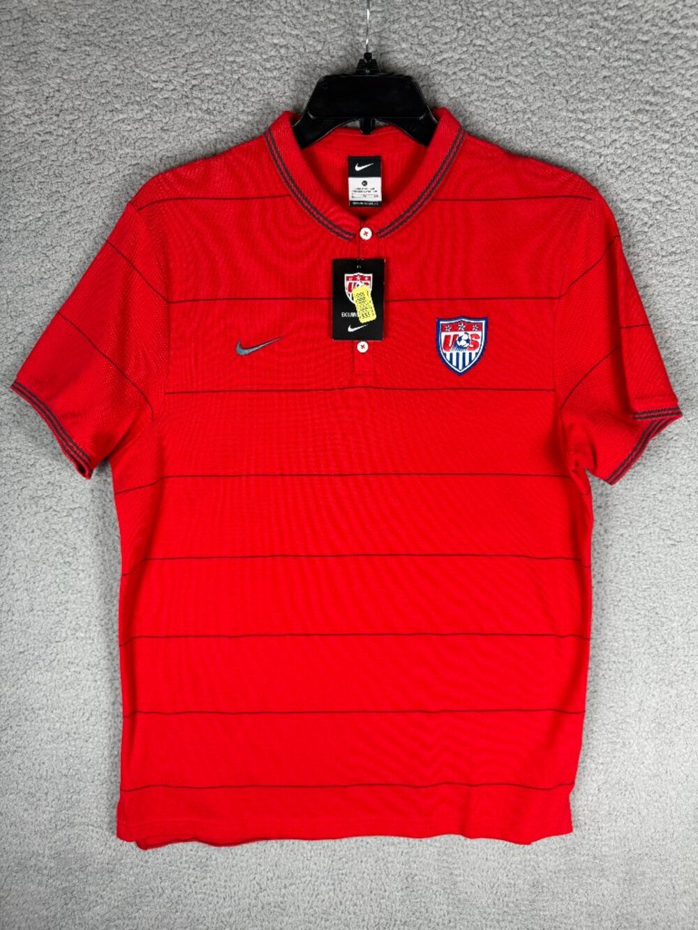Nike USA US Soccer Men's XL Red Polo Shirt USMNT 589671-657 New With Tags